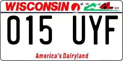 WI license plate 015UYF
