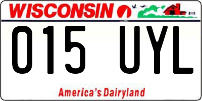 WI license plate 015UYL