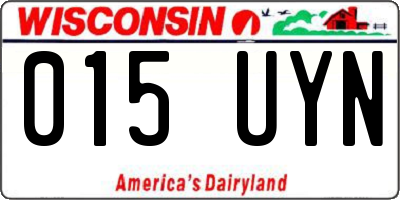 WI license plate 015UYN