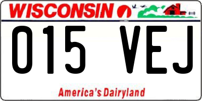 WI license plate 015VEJ