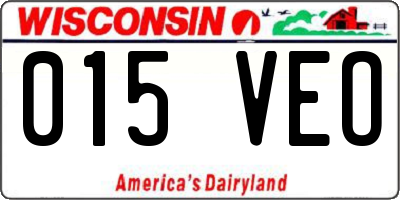 WI license plate 015VEO