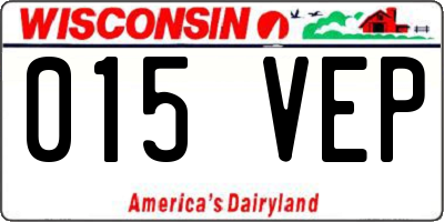 WI license plate 015VEP