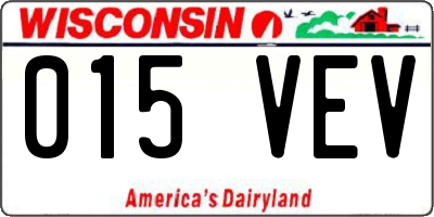 WI license plate 015VEV