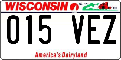 WI license plate 015VEZ