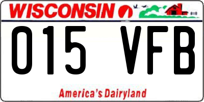 WI license plate 015VFB