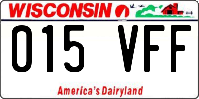 WI license plate 015VFF