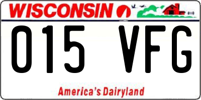 WI license plate 015VFG