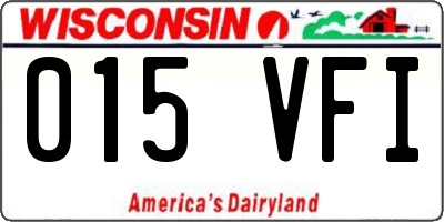 WI license plate 015VFI