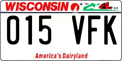 WI license plate 015VFK