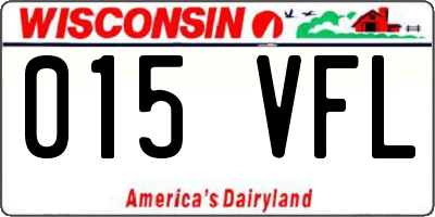 WI license plate 015VFL