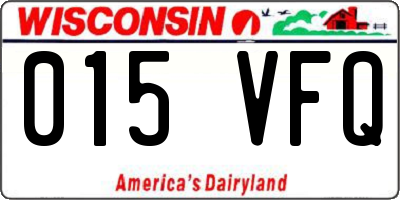 WI license plate 015VFQ