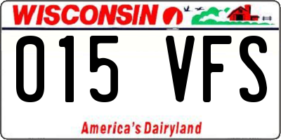 WI license plate 015VFS