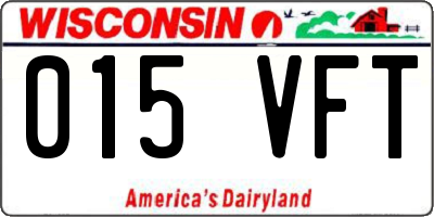 WI license plate 015VFT