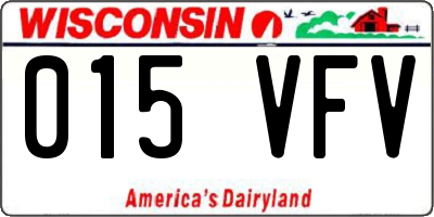WI license plate 015VFV