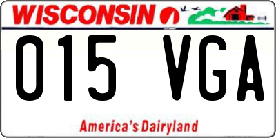 WI license plate 015VGA