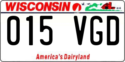 WI license plate 015VGD