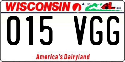 WI license plate 015VGG