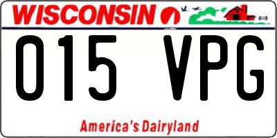 WI license plate 015VPG
