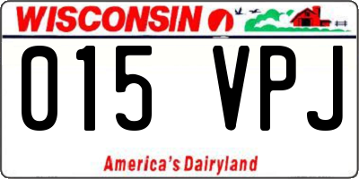 WI license plate 015VPJ