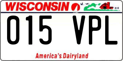 WI license plate 015VPL