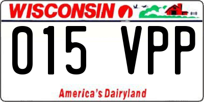 WI license plate 015VPP