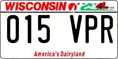WI license plate 015VPR