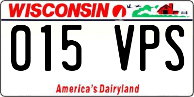 WI license plate 015VPS