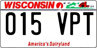 WI license plate 015VPT