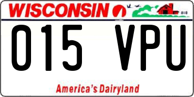 WI license plate 015VPU