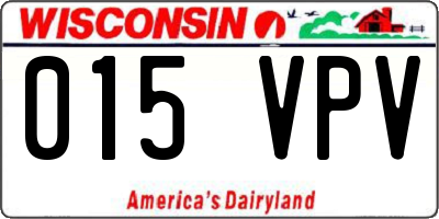 WI license plate 015VPV