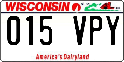 WI license plate 015VPY