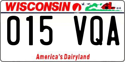WI license plate 015VQA