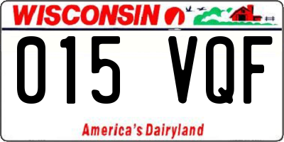 WI license plate 015VQF