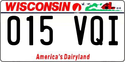 WI license plate 015VQI