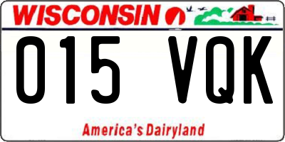 WI license plate 015VQK