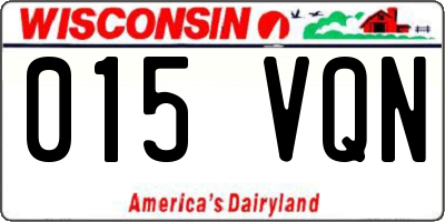 WI license plate 015VQN
