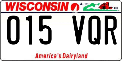 WI license plate 015VQR