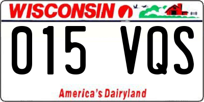 WI license plate 015VQS