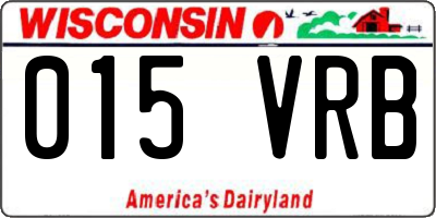 WI license plate 015VRB