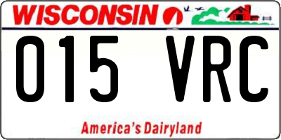 WI license plate 015VRC