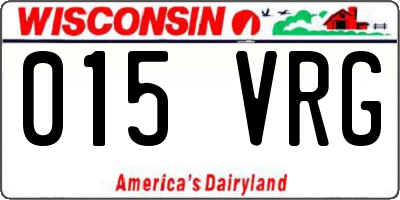 WI license plate 015VRG