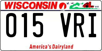 WI license plate 015VRI