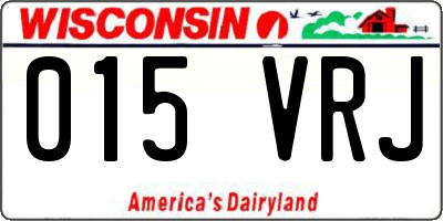 WI license plate 015VRJ