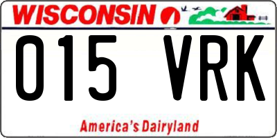 WI license plate 015VRK