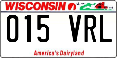 WI license plate 015VRL