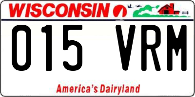 WI license plate 015VRM