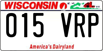 WI license plate 015VRP