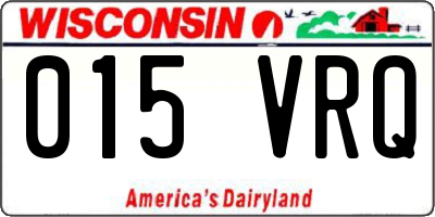 WI license plate 015VRQ