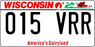 WI license plate 015VRR