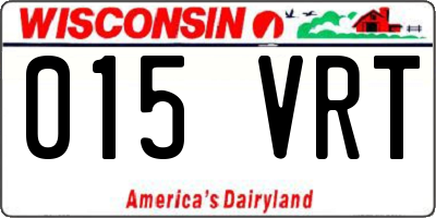 WI license plate 015VRT